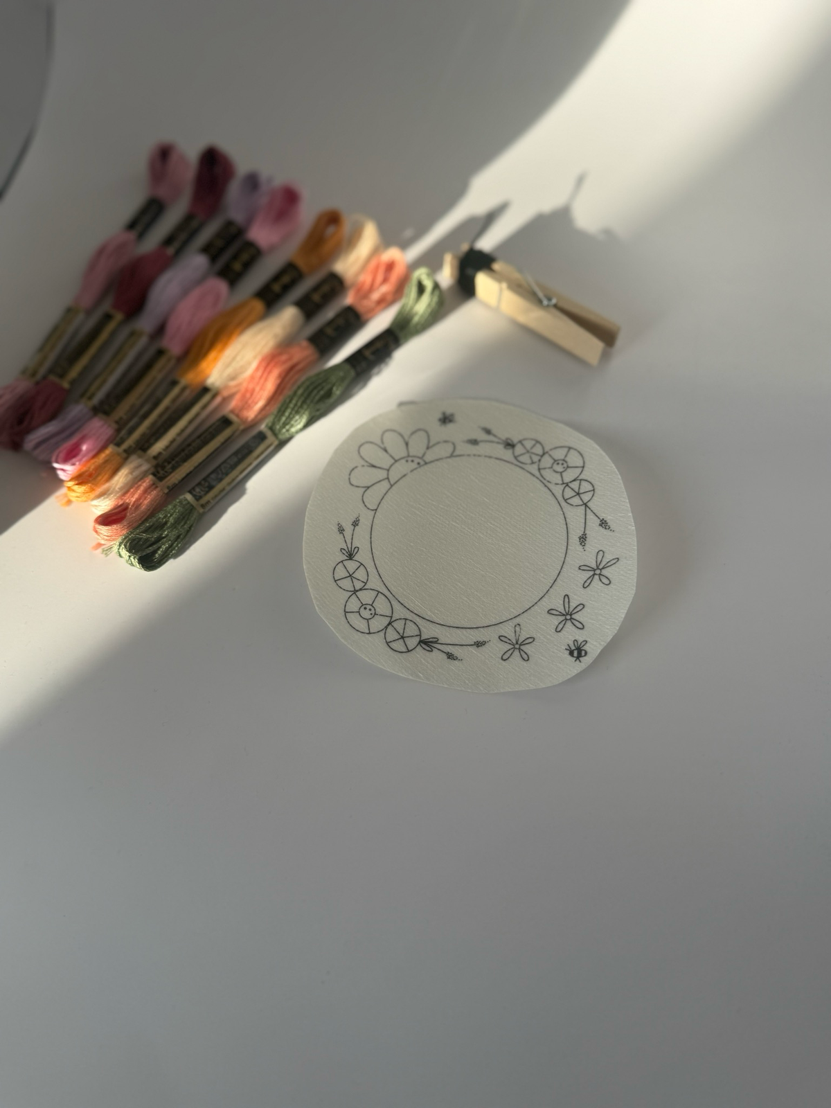 Rucksack Stickerei Motiv - Blumen plus Bienen- ohne Zubehör